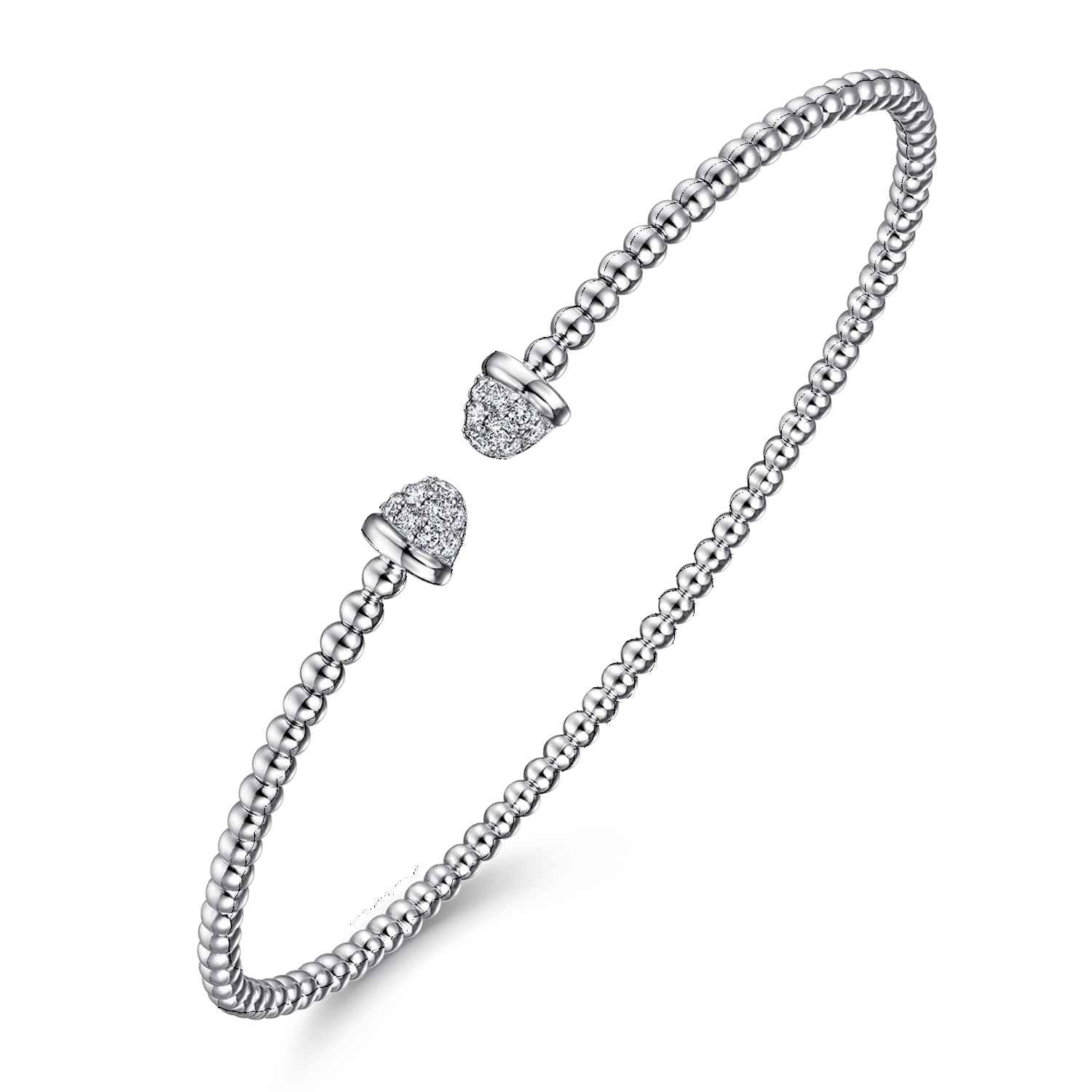 14K White Gold Bujukan Diamond Split Bangle - 0.2 ct - Shot 2