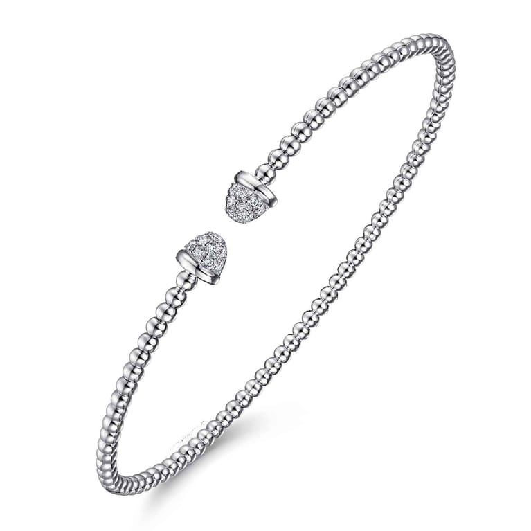 14K White Gold Bujukan Diamond Split Bangle - 0.2 ct - Shot 2