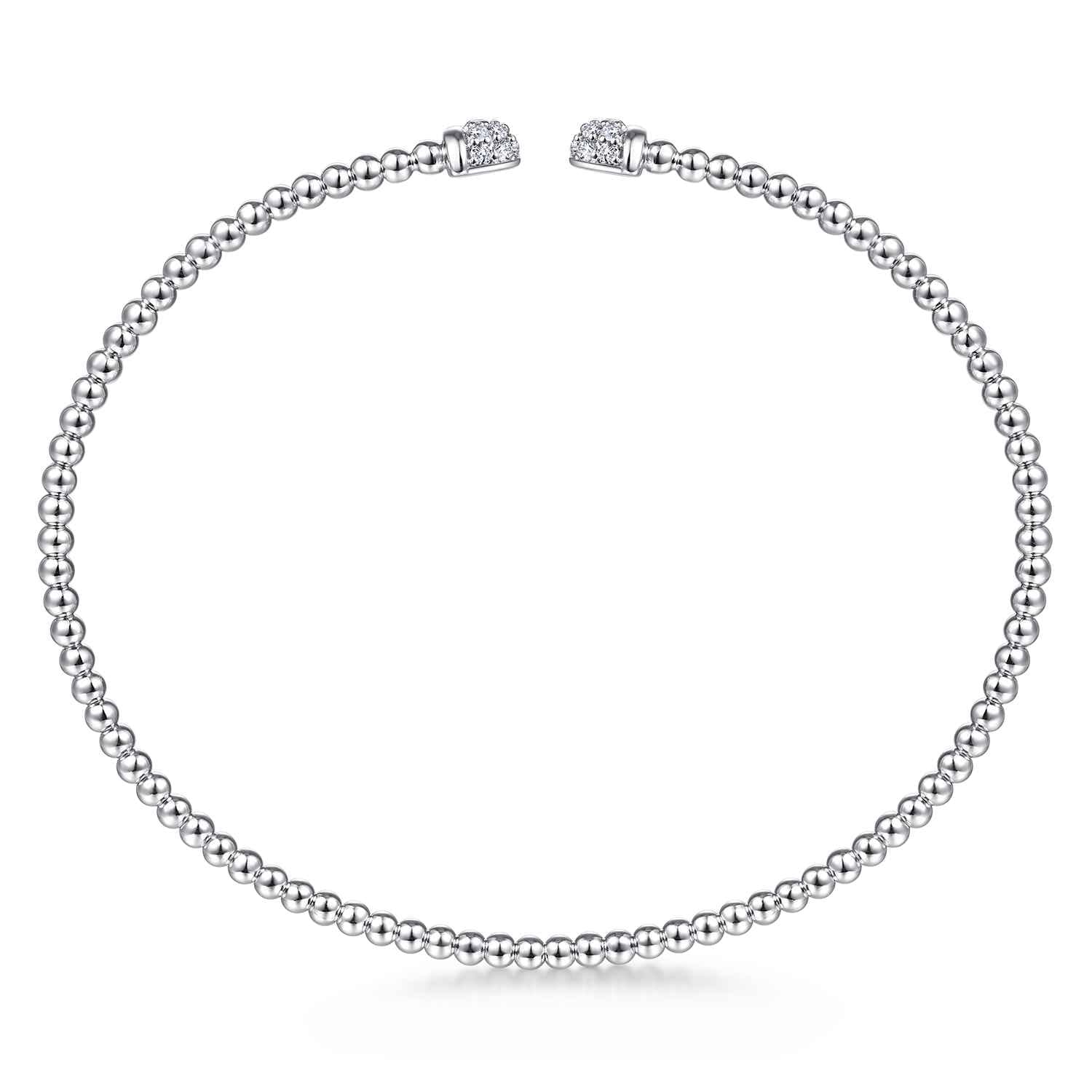 14K White Gold Bujukan Diamond Split Bangle - 0.2 ct - Shot 3