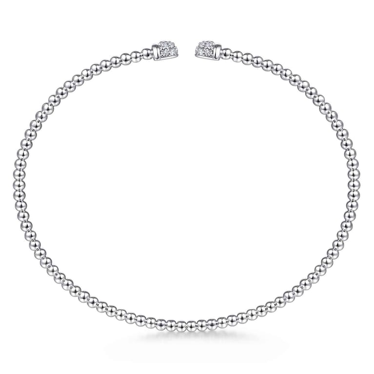 14K White Gold Bujukan Diamond Split Bangle - 0.2 ct - Shot 3
