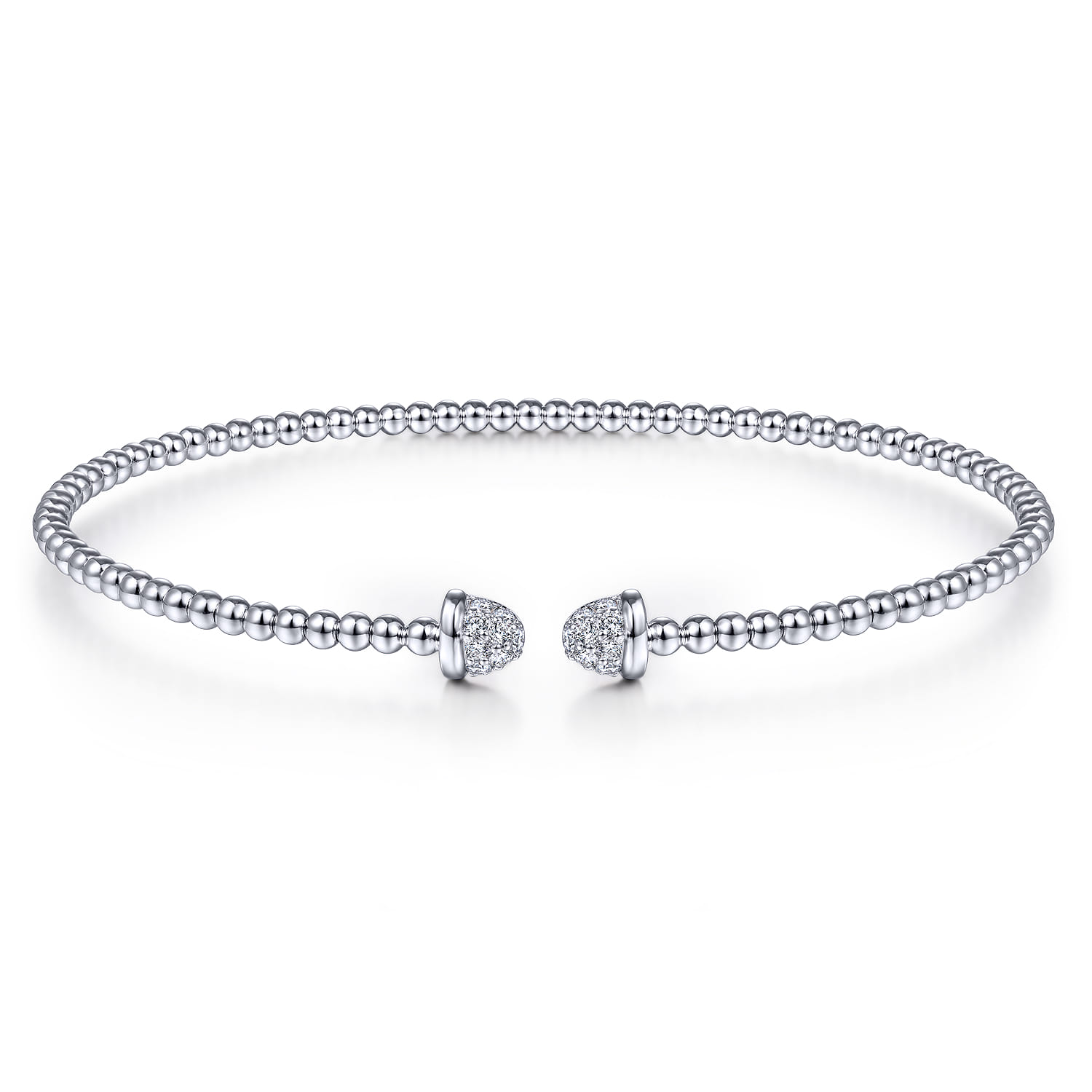 14K White Gold Bujukan Diamond Split Bangle - 0.21 ct - Shot 1