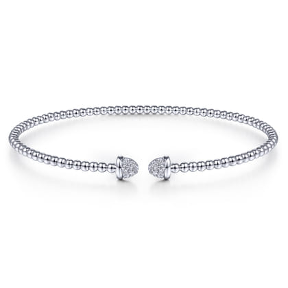 14K White Gold Bujukan Diamond Split Bangle