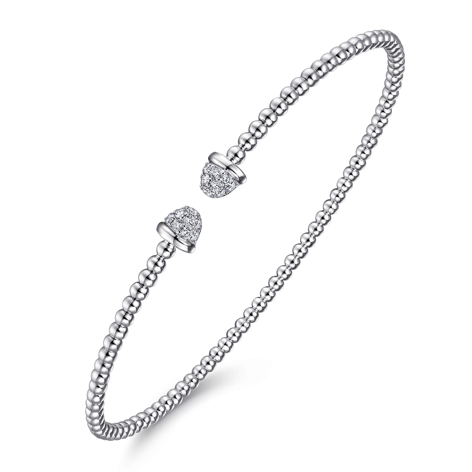 14K White Gold Bujukan Diamond Split Bangle - 0.21 ct - Shot 2