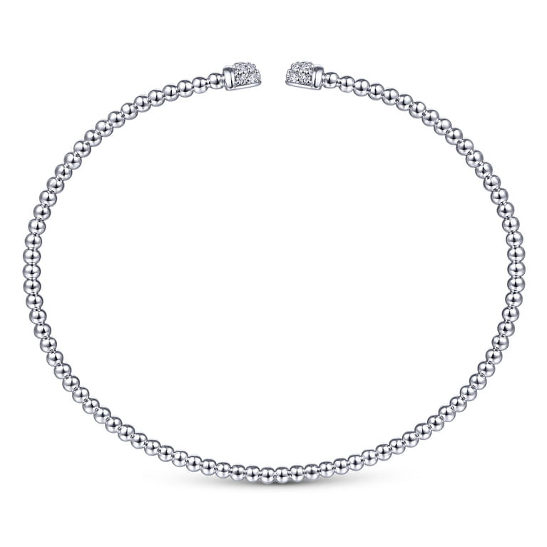 14K White Gold Bujukan Diamond Split Bangle - 0.21 ct - Shot 3