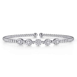 14K White Gold Bujukan Diamond Split Bangle