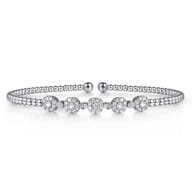 14K White Gold Bujukan Diamond Split Bangle