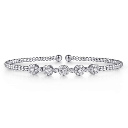 14K White Gold Bujukan Diamond Split Bangle