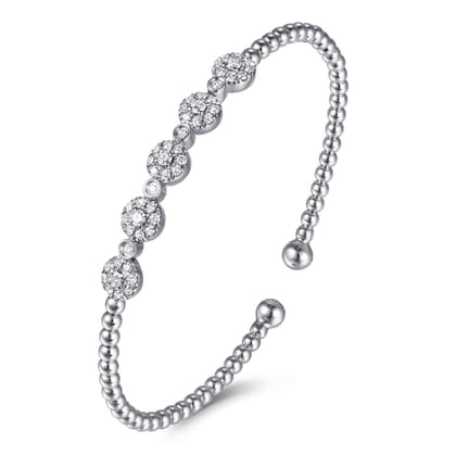14K White Gold Bujukan Diamond Split Bangle