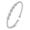 14K White Gold Bujukan Diamond Split Bangle - 0.38 ct