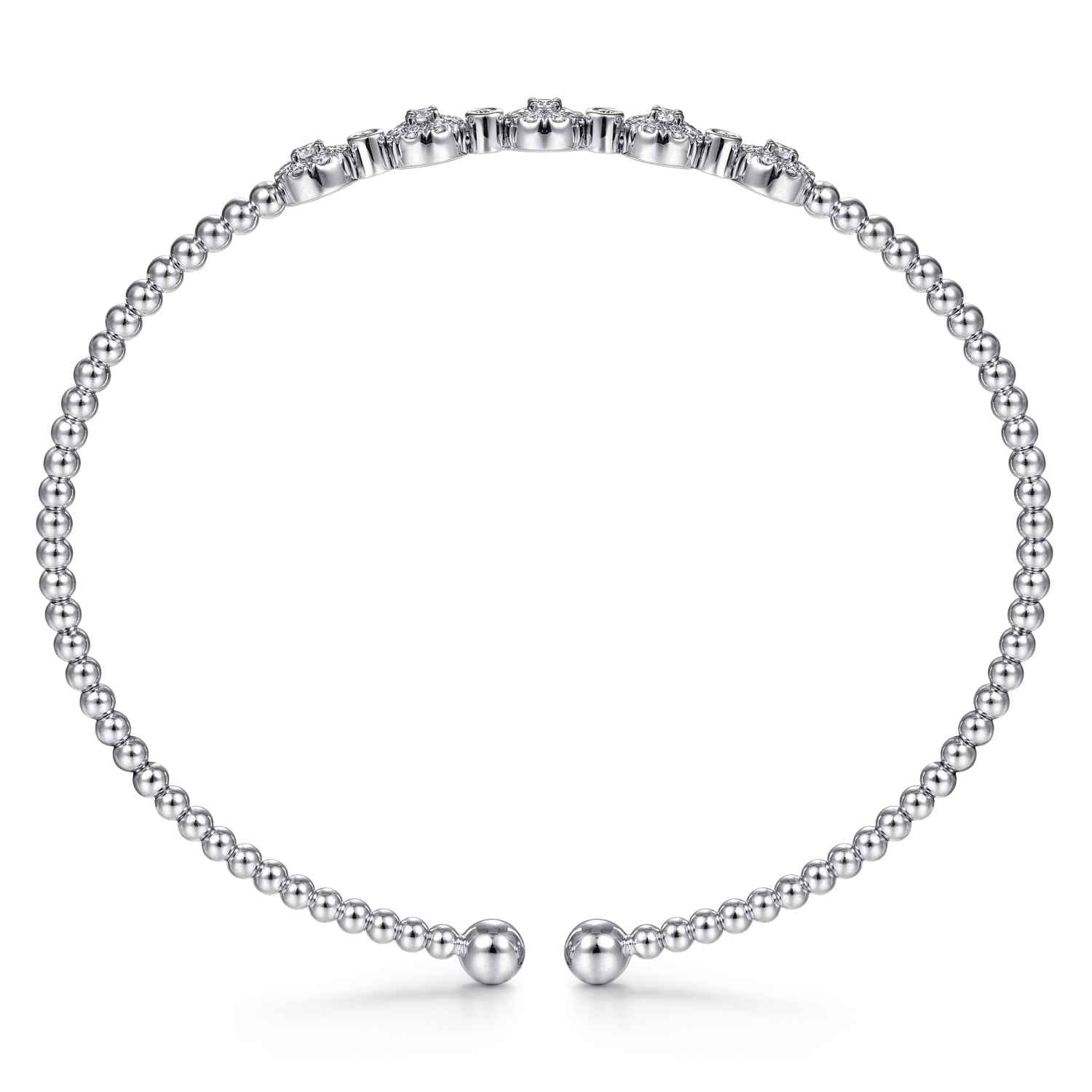14K White Gold Bujukan Diamond Split Bangle - 0.38 ct - Shot 3
