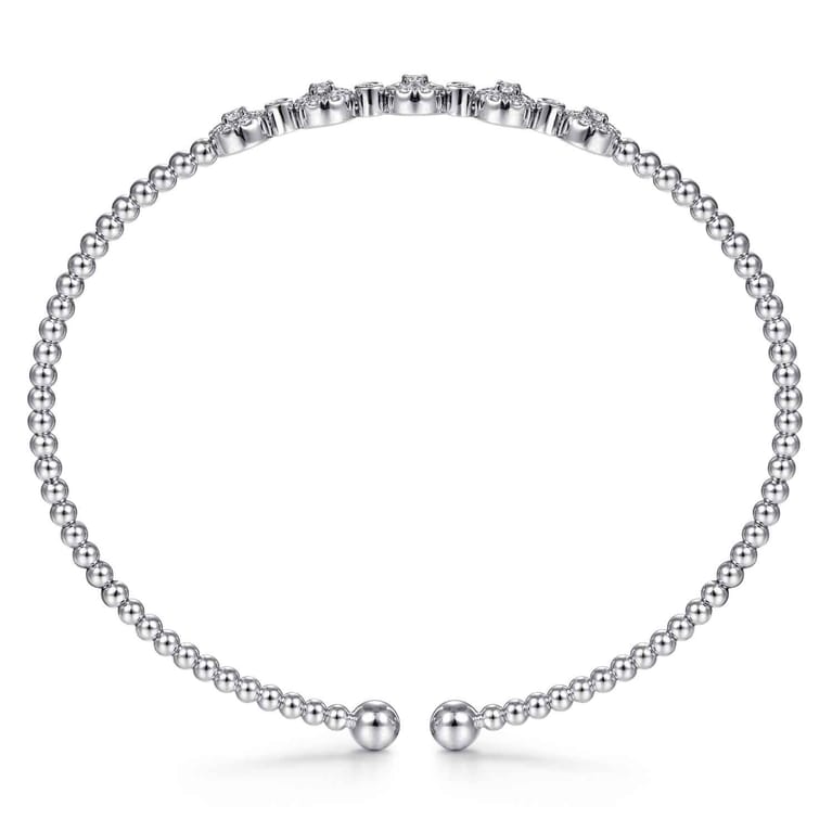 14K White Gold Bujukan Diamond Split Bangle - 0.38 ct - Shot 3