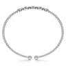 14K White Gold Bujukan Diamond Split Bangle - 0.38 ct
