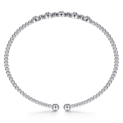 14K White Gold Bujukan Diamond Split Bangle