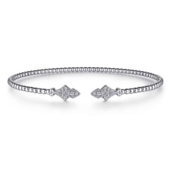 14K White Gold Bujukan Diamond Split Cuff