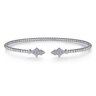 14K White Gold Bujukan Diamond Split Cuff