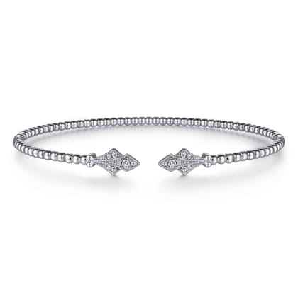 14K White Gold Bujukan Diamond Split Cuff