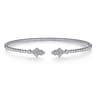 14K White Gold Bujukan Diamond Split Cuff - 0.12 ct