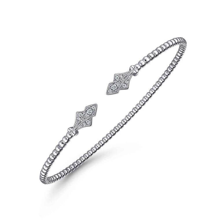 14K White Gold Bujukan Diamond Split Cuff - 0.12 ct - Shot 2