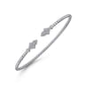 14K White Gold Bujukan Diamond Split Cuff - 0.12 ct