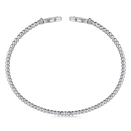 14K White Gold Bujukan Diamond Split Cuff