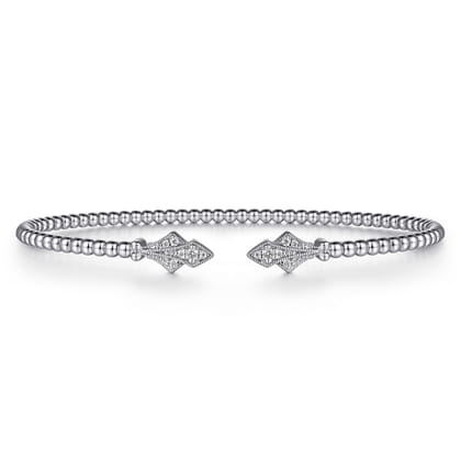 14K White Gold Bujukan Diamond Split Cuff