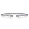 14K White Gold Bujukan Diamond Split Cuff - 0.12 ct
