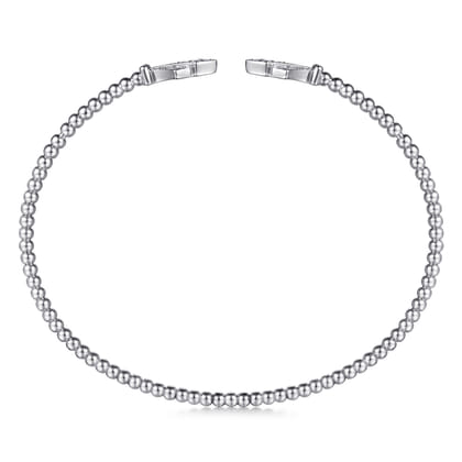 14K White Gold Bujukan Diamond Split Cuff
