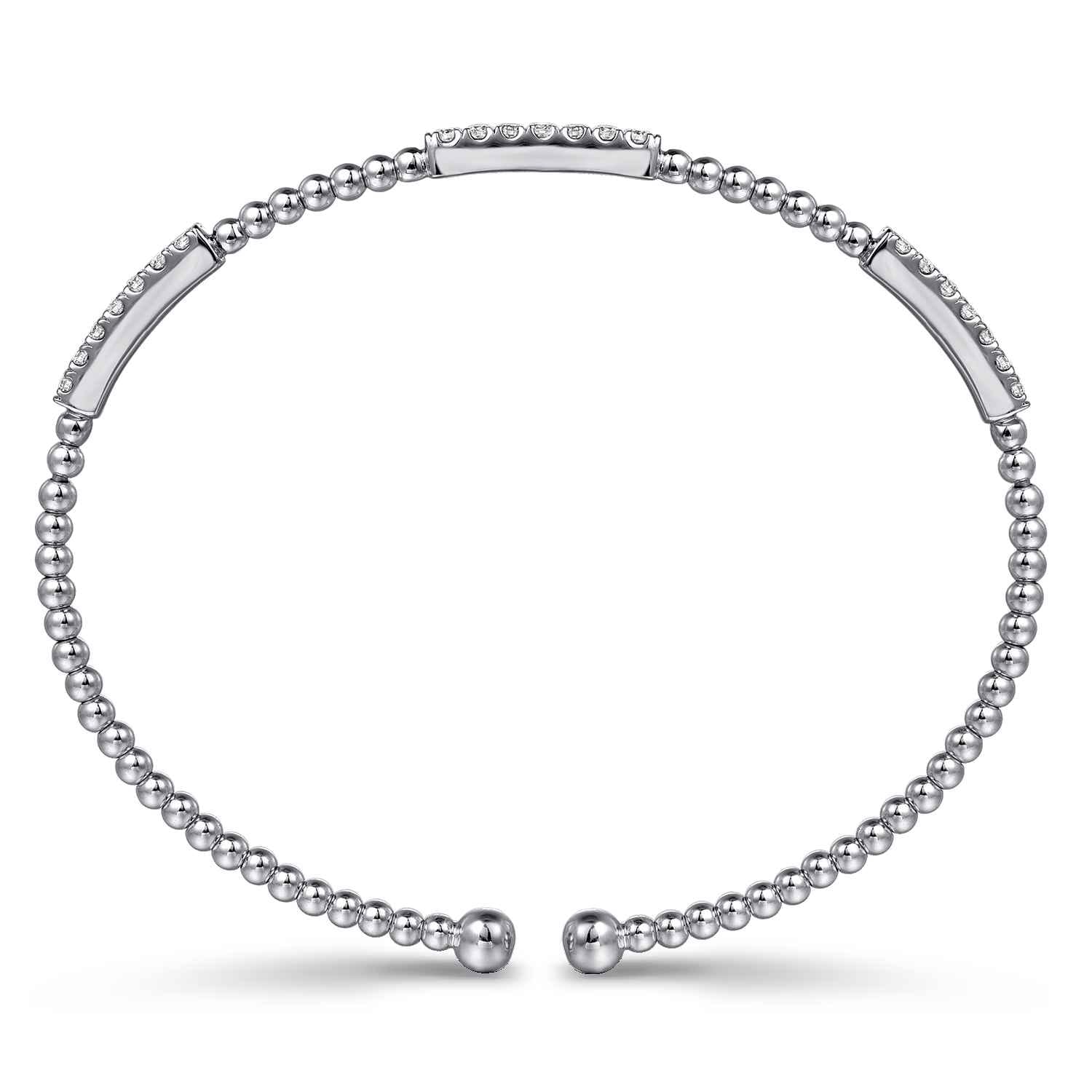 14K White Gold Bujukan Diamond Stations Bangle - 0.46 ct - Shot 3