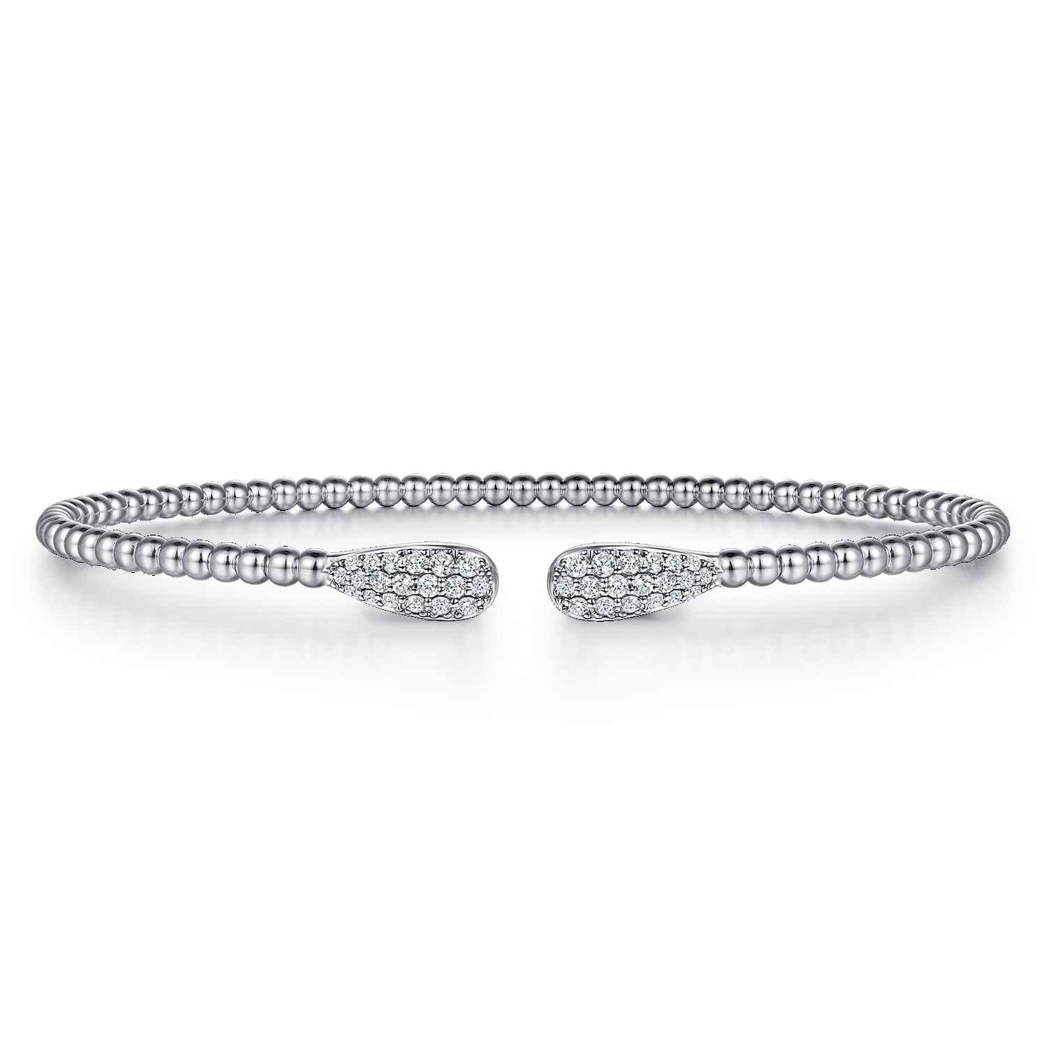 14K White Gold Bujukan Diamond Teardrops Bangle - 0.3 ct - Shot 1