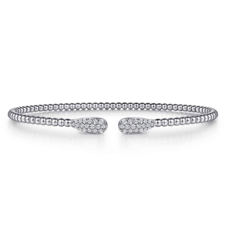 14K White Gold Bujukan Diamond Teardrops Bangle - 0.3 ct - Shot 1