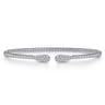 14K White Gold Bujukan Diamond Teardrops Bangle - 0.3 ct