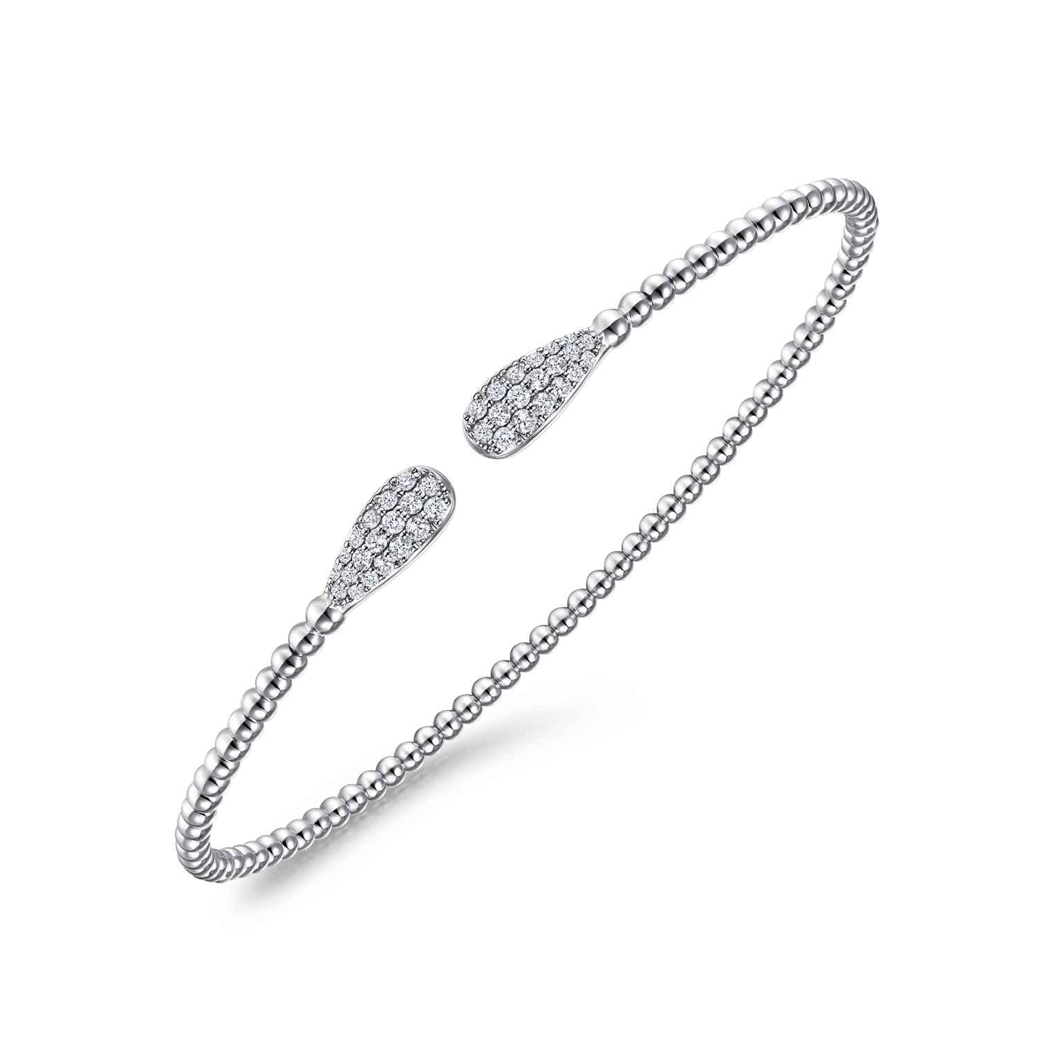 14K White Gold Bujukan Diamond Teardrops Bangle - 0.3 ct - Shot 2