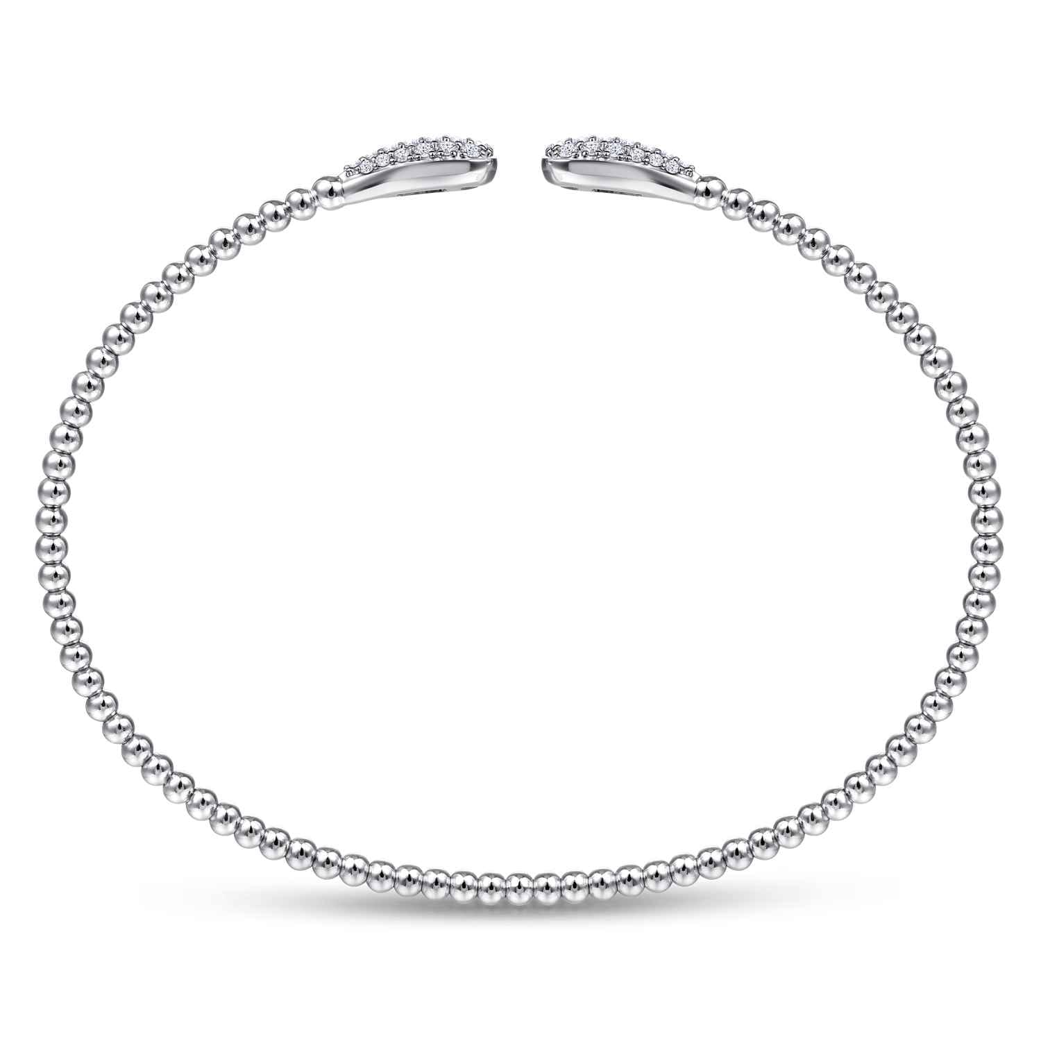 14K White Gold Bujukan Diamond Teardrops Bangle - 0.3 ct - Shot 3