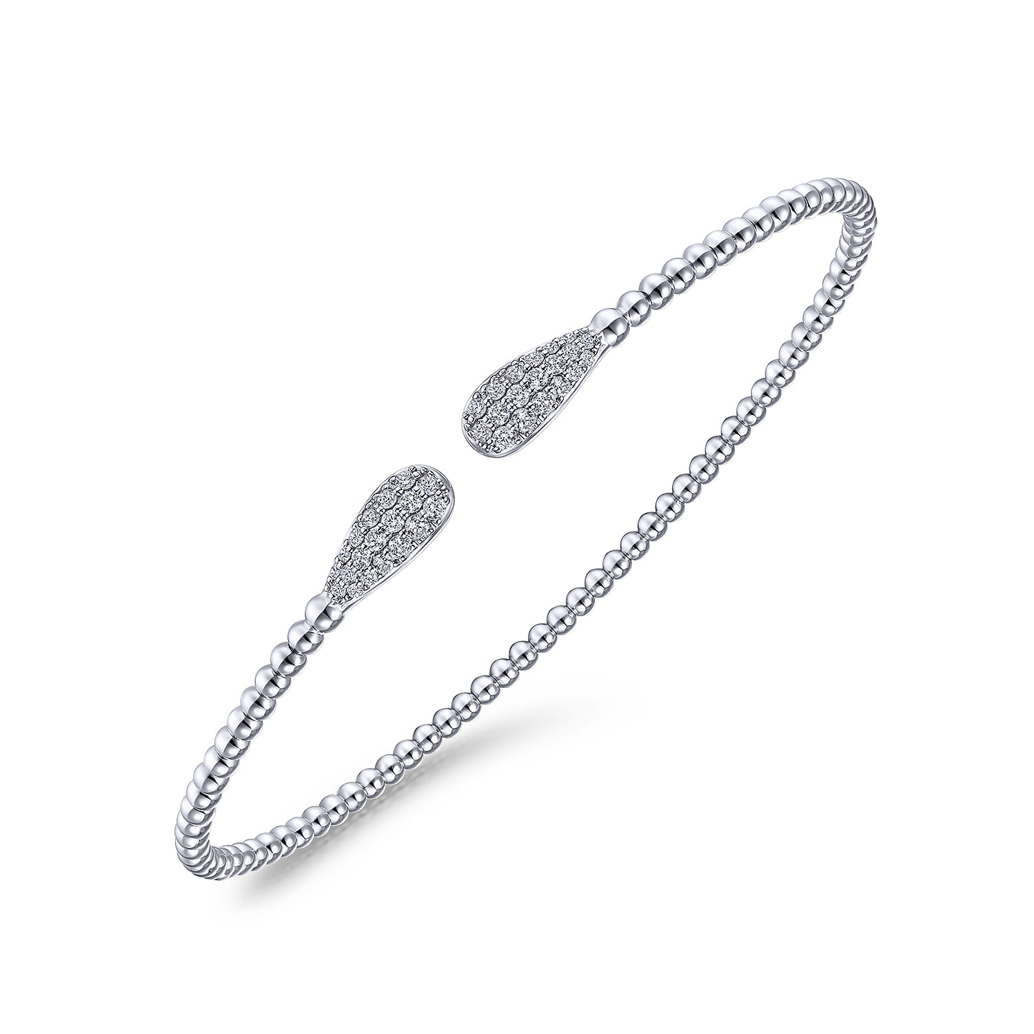 14K White Gold Bujukan Diamond Teardrops Bangle - 0.3 ct - Shot 2