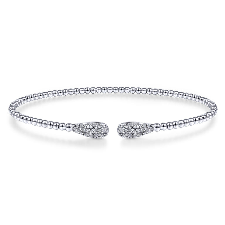 14K White Gold Bujukan Diamond Teardrops Bangle - 0.3 ct - Shot 1