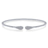 14K White Gold Bujukan Diamond Teardrops Bangle - 0.3 ct