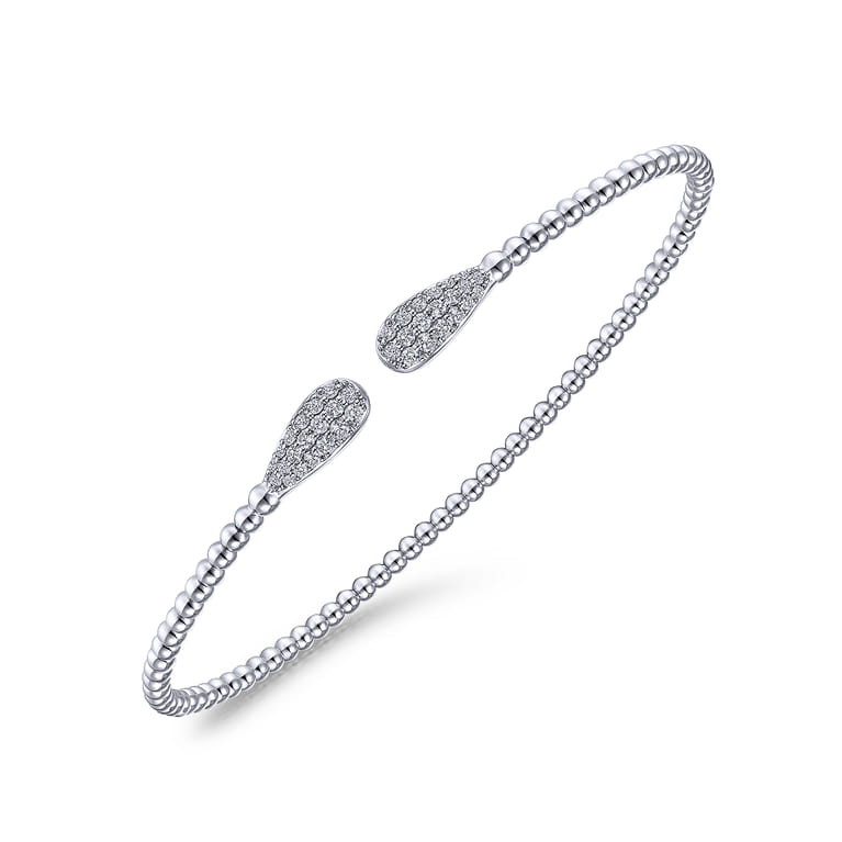 14K White Gold Bujukan Diamond Teardrops Bangle - 0.3 ct - Shot 2