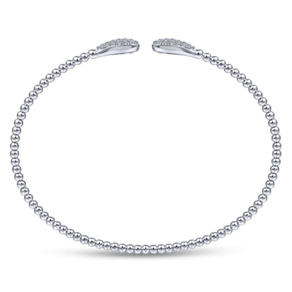 14K White Gold Bujukan Diamond Teardrops Bangle