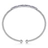 14K White Gold Bujukan Diamond and Blue Sapphire Split Bangle - 0.09 ct