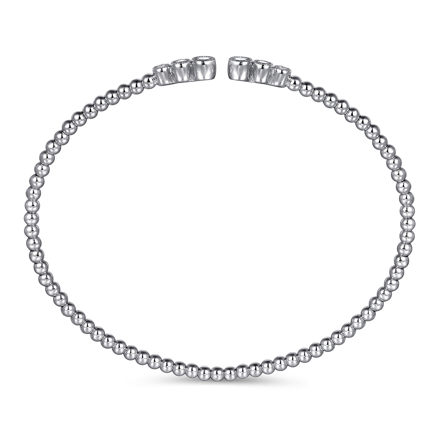 14K White Gold Bujukan Diamonds Split Bangle - 0.24 ct - Shot 3