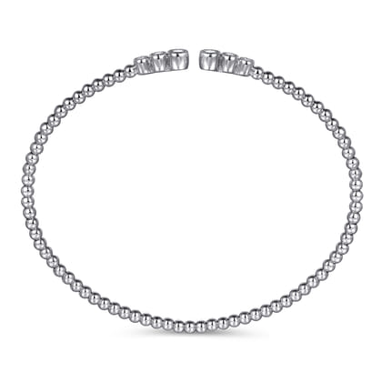 14K White Gold Bujukan Diamonds Split Bangle