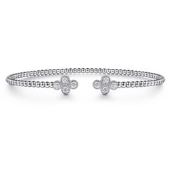 14K White Gold Bujukan Diamonds Split Bangle
