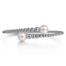 14K White Gold Bujukan Fresh Water Pearl Bangle