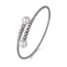14K White Gold Bujukan Fresh Water Pearl Bangle