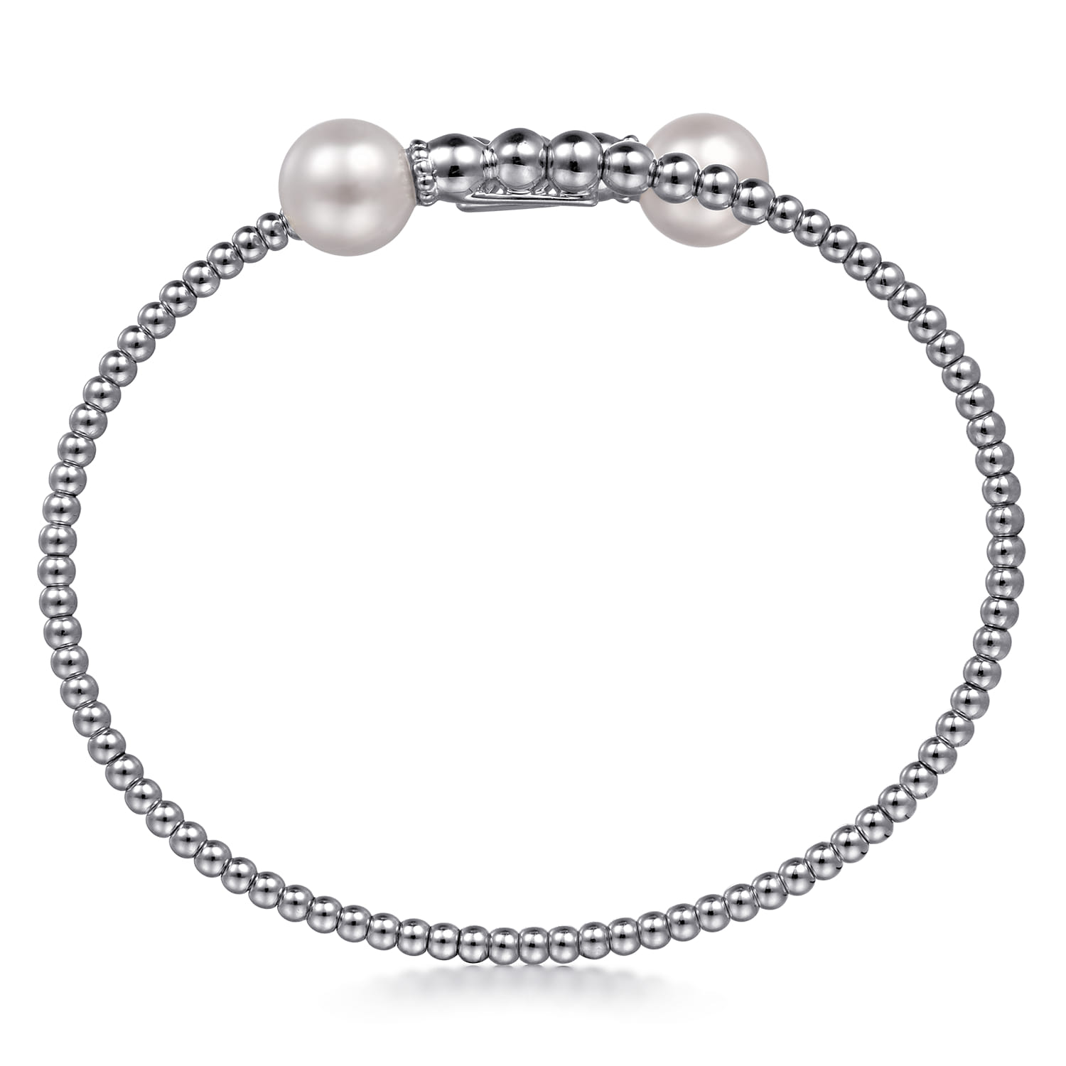 14K White Gold Bujukan Fresh Water Pearl Bangle - Shot 3