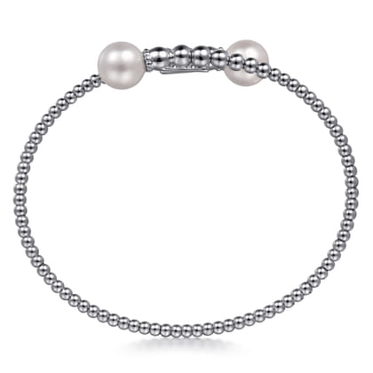 14K White Gold Bujukan Fresh Water Pearl Bangle
