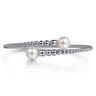 14K White Gold Bujukan Fresh Water Pearl Bangle