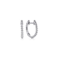 14K White Gold Bujukan Huggie Earrings