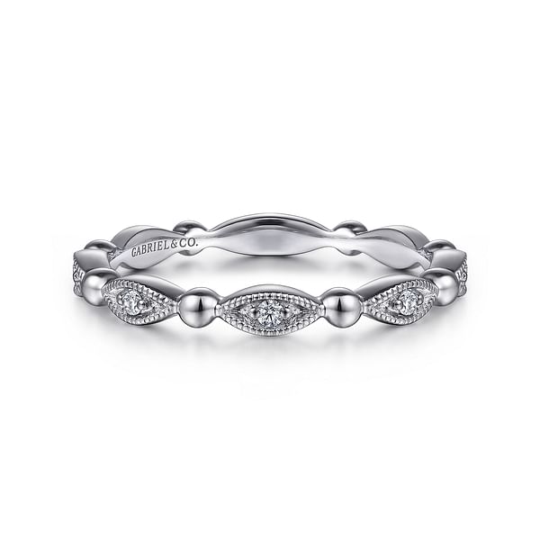 LADIES STACKABLE BAND 0.05CT ROUND DIAMOND 14K WHITE GOLD LADIES STACKABLE BAND 0.05CT ROUND DIAMOND 14K WHITE GOLD