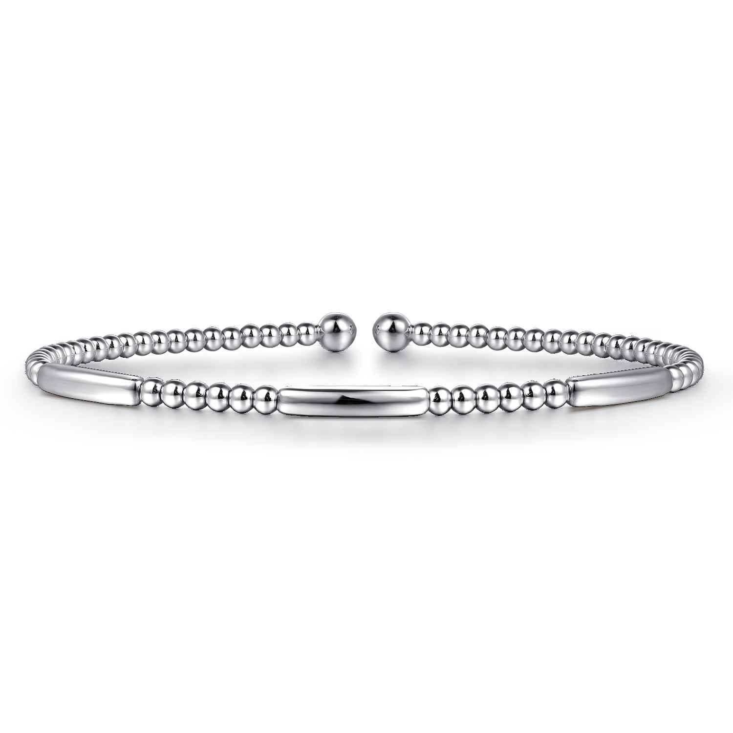 14K White Gold Bujukan Open Bangle - Shot 1